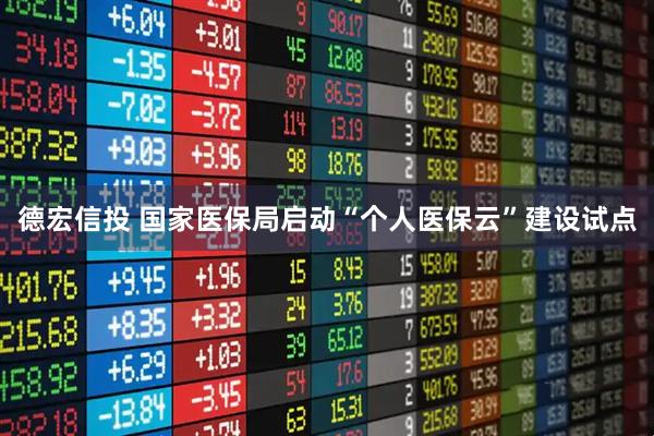 德宏信投 国家医保局启动“个人医保云”建设试点