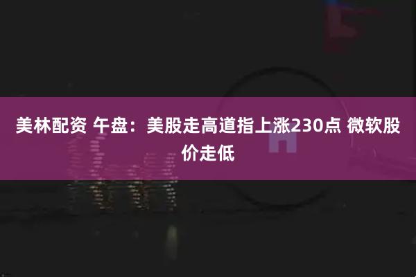 美林配资 午盘：美股走高道指上涨230点 微软股价走低