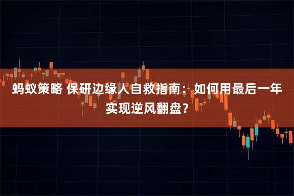 蚂蚁策略 保研边缘人自救指南：如何用最后一年实现逆风翻盘？