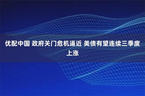 优配中国 政府关门危机逼近 美债有望连续三季度上涨